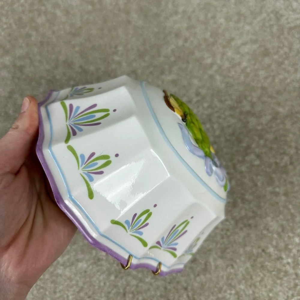 Le Cordon Bleu Franklin Mint Artichoke Butterfly Ceramic Wall Pocket Mold Decor